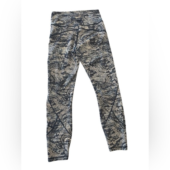 Lululemon Fast and Free 7/8 25 inch Paisley Glaze Blue Multi 6 Nulu Rare Pattern - Picture 6 of 7